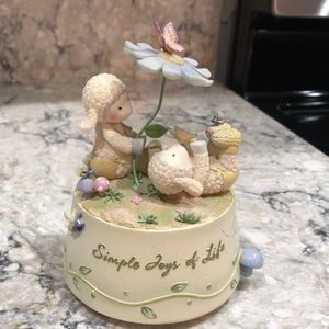 Tender Embrace by Gina Freehill Lambs and Butterflies Musical Figurine #63349